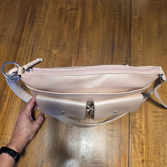 Tignanello Voyager Convertible Crossbody Bag Metallic Rose - Picture 8 of 13